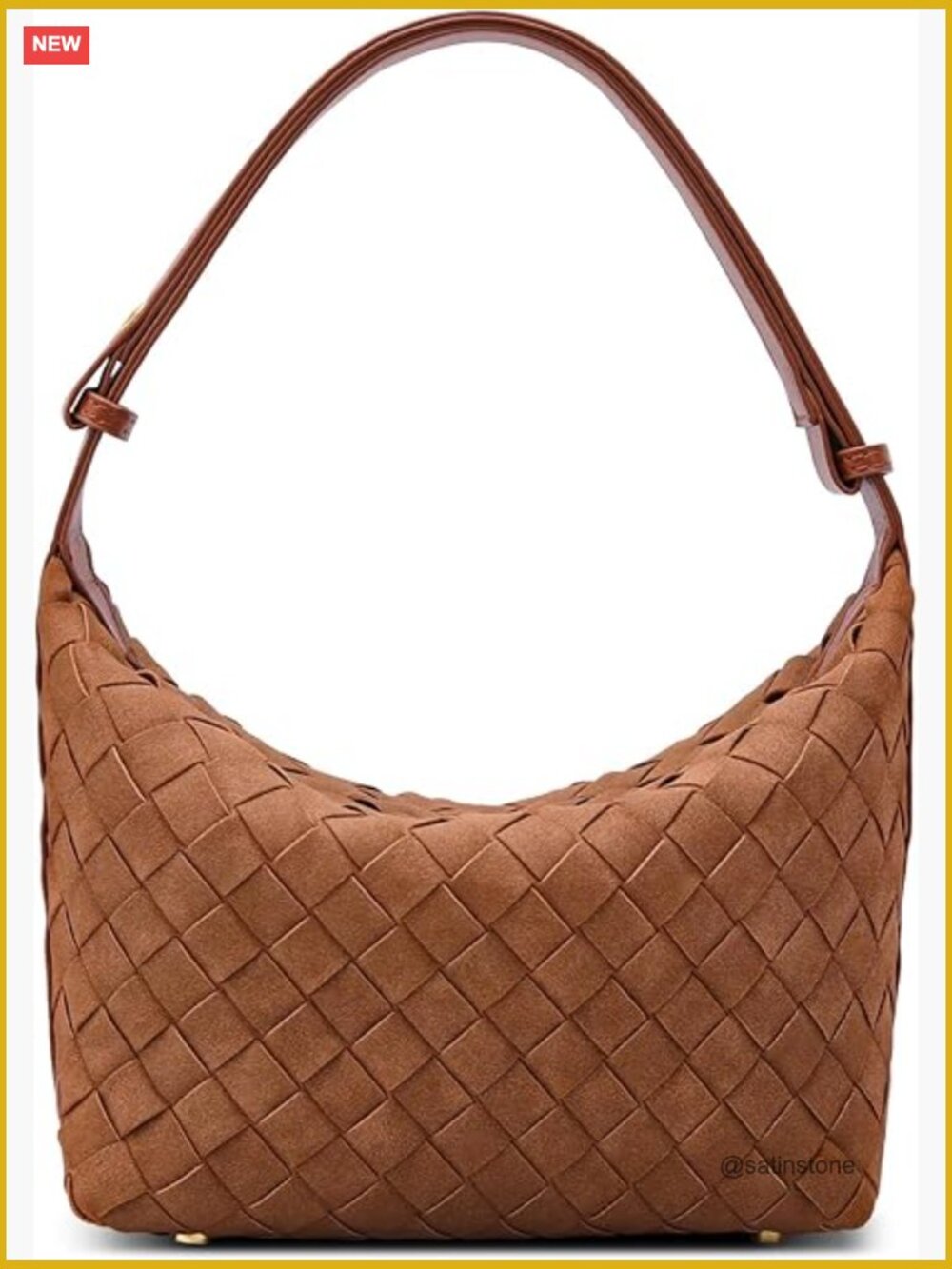 Woven Suede Shoulder Bag - Designer Inspired Hobo Purse - Everyday Use Handbag